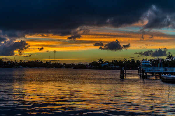 Sunset over the neighbourhood in south florida